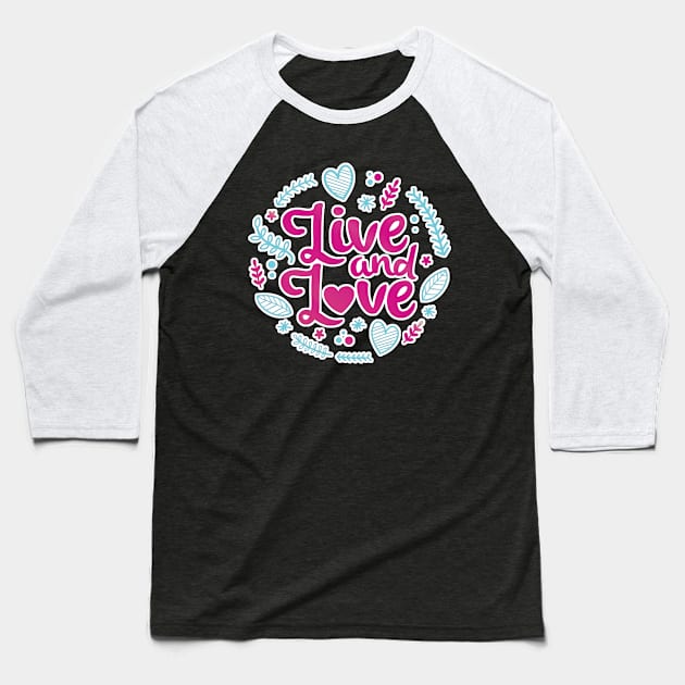 Live and Love Vapor Pastel Heart Pattern Baseball T-Shirt by aaallsmiles